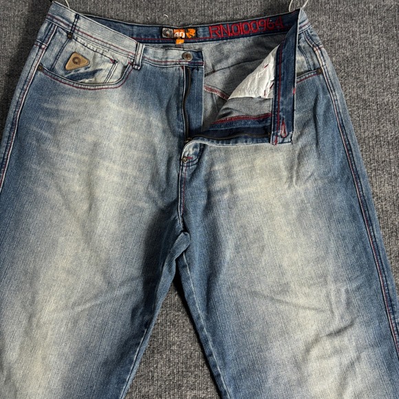 Akademiks Mens Jeans Size 40 Denim Blue RN100964 Straight Fit Relaxed - Picture 3 of 16